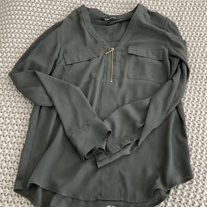 Army green Express long sleeve top